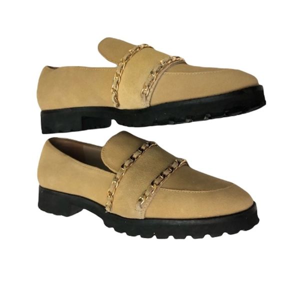 Karl Lagerfeld Irene Leather Loafers Chain Detailing Shoes - Picture 3 of 10